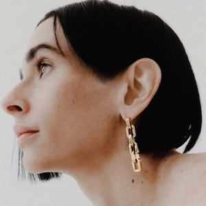 *NEW* EDDIE BORGO 12K GOLD CHAIN LINK DROP EARRINGS